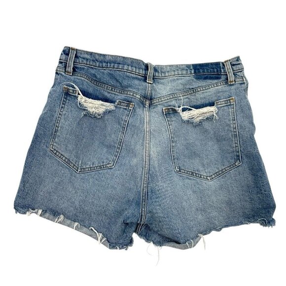 Abercrombie & Fitch Blue Distressed Denim Shorts - Picture 5 of 8